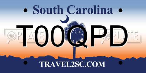 T00QPD South Carolina License Plate