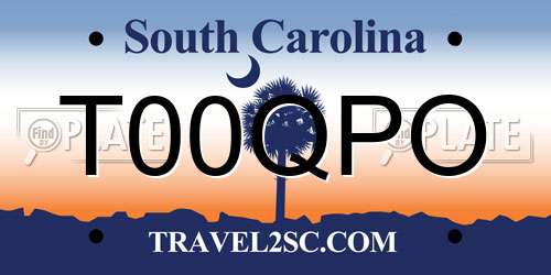T00QPO South Carolina License Plate