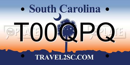 T00QPQ South Carolina License Plate