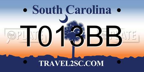 T013BB South Carolina License Plate
