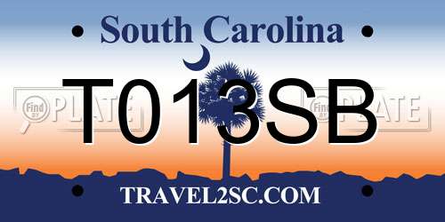 T013SB South Carolina License Plate