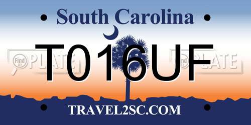 T016UF South Carolina License Plate