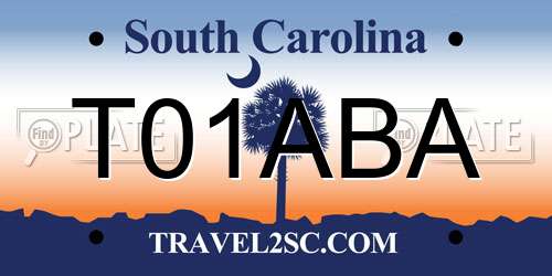T01ABA South Carolina License Plate