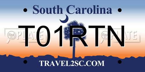 T01RTN South Carolina License Plate