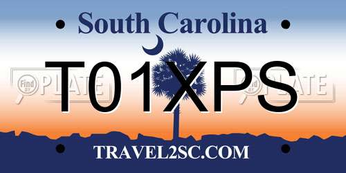 T01XPS South Carolina License Plate