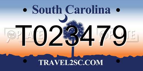 T023479 South Carolina License Plate