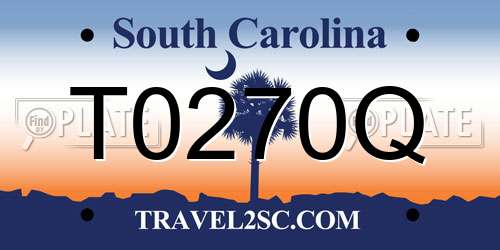 T0270Q South Carolina License Plate