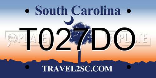 T027DO South Carolina License Plate
