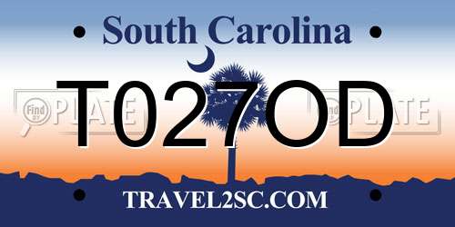 T027OD South Carolina License Plate