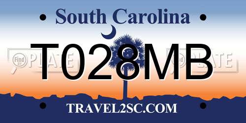 T028MB South Carolina License Plate