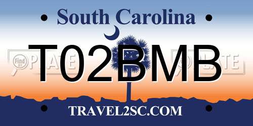 T02BMB South Carolina License Plate
