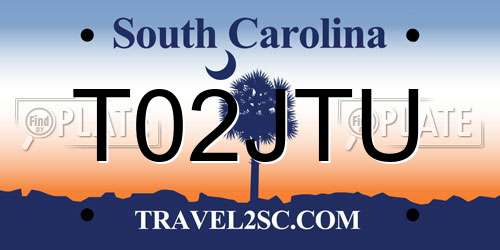 T02JTU South Carolina License Plate