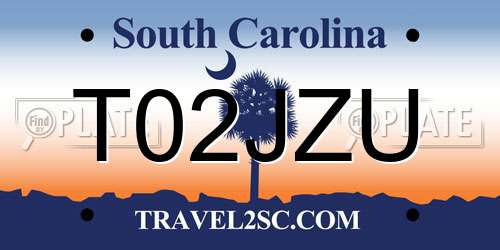T02JZU South Carolina License Plate