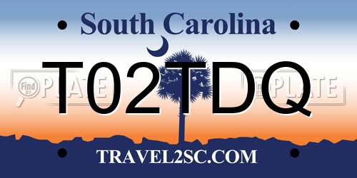 T02TDQ South Carolina License Plate