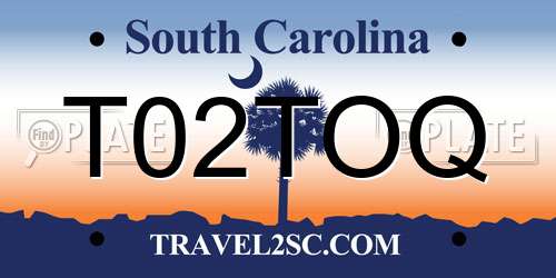 T02TOQ South Carolina License Plate