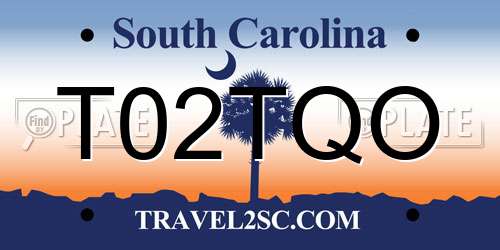 T02TQO South Carolina License Plate