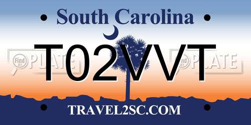 T02VVT South Carolina License Plate