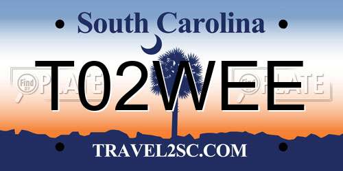 T02WEE South Carolina License Plate