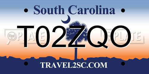 T02ZQO South Carolina License Plate