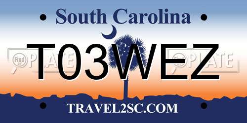 T03WEZ South Carolina License Plate