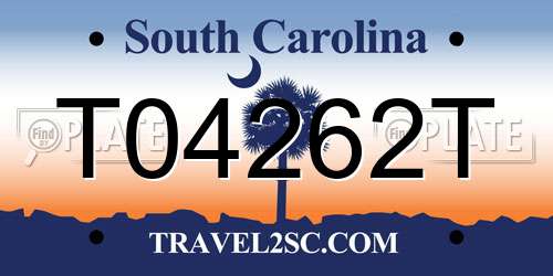 T04262T South Carolina License Plate
