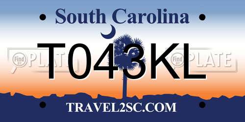 T043KL South Carolina License Plate