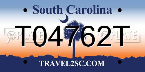 T04762T South Carolina License Plate
