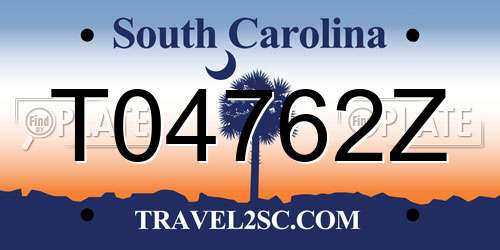 T04762Z South Carolina License Plate