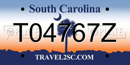 T04767Z South Carolina License Plate