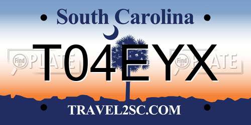 T04EYX South Carolina License Plate
