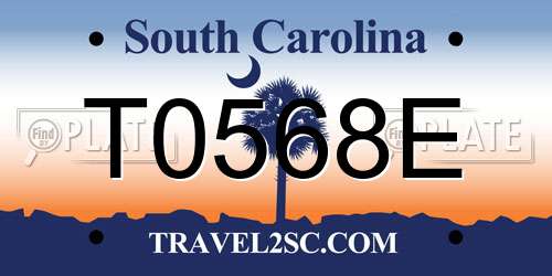 T0568E South Carolina License Plate