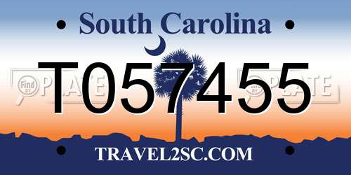T057455 South Carolina License Plate