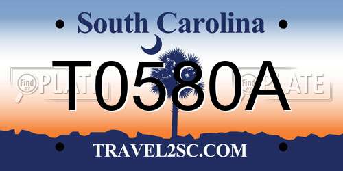 T0580A South Carolina License Plate
