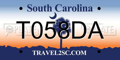 T058DA South Carolina License Plate