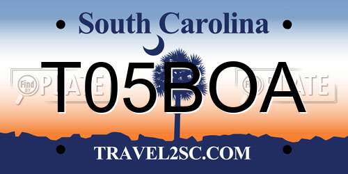 T05BOA South Carolina License Plate