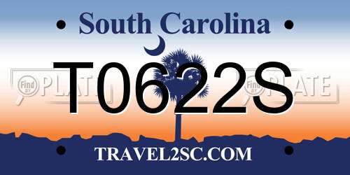 T0622S South Carolina License Plate