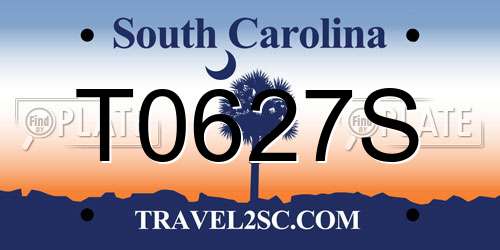 T0627S South Carolina License Plate