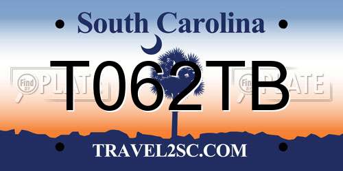 T062TB South Carolina License Plate