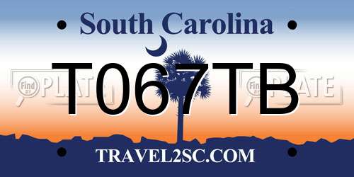 T067TB South Carolina License Plate
