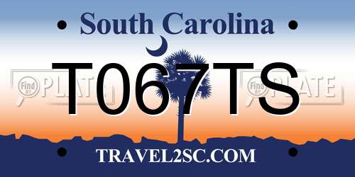 T067TS South Carolina License Plate