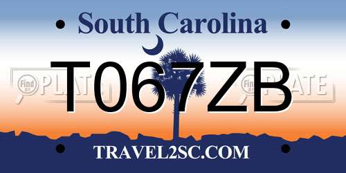T067ZB South Carolina License Plate