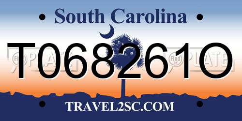 T068261O South Carolina License Plate