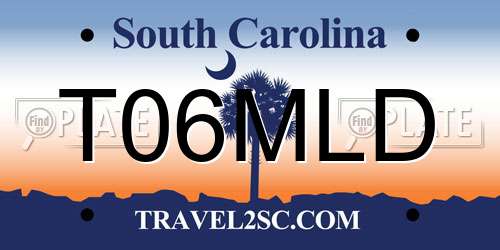 T06MLD South Carolina License Plate