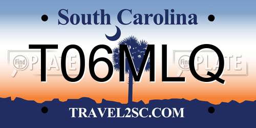 T06MLQ South Carolina License Plate