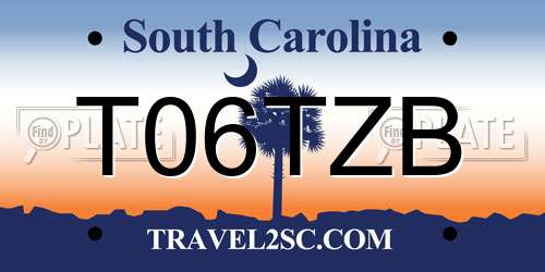 T06TZB South Carolina License Plate