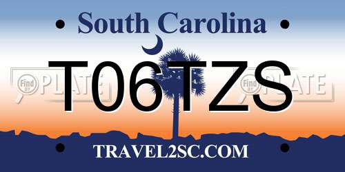 T06TZS South Carolina License Plate