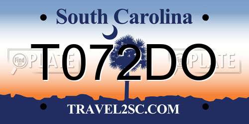 T072DO South Carolina License Plate