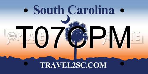 T07CPM South Carolina License Plate