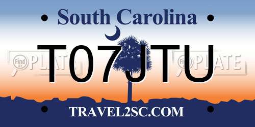 T07JTU South Carolina License Plate