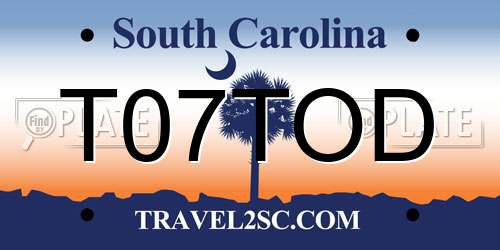T07TOD South Carolina License Plate